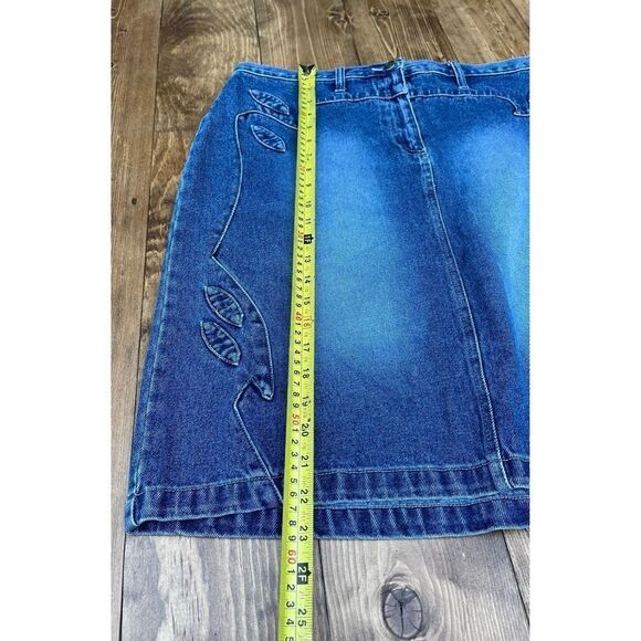 Vintage Faded Glory Western Cow Girl Style Blue Denim Skirt Women's 14 - Picture 8 of 8